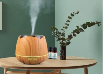 400ml Ahşap tahıl aromaterapi makinesi nemlendirici Çok Fonksiyonlu atmosfer lambası uçucu yağ aromaterapi makinesi