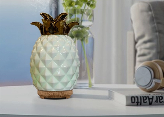 120ml Seramik Ananas 3D Cam Difüzörler Ultrasonik Püskürtücü Mini Difüzörler Uçucu Yağ Nemlendirici Hava Buharlaştırıcılar